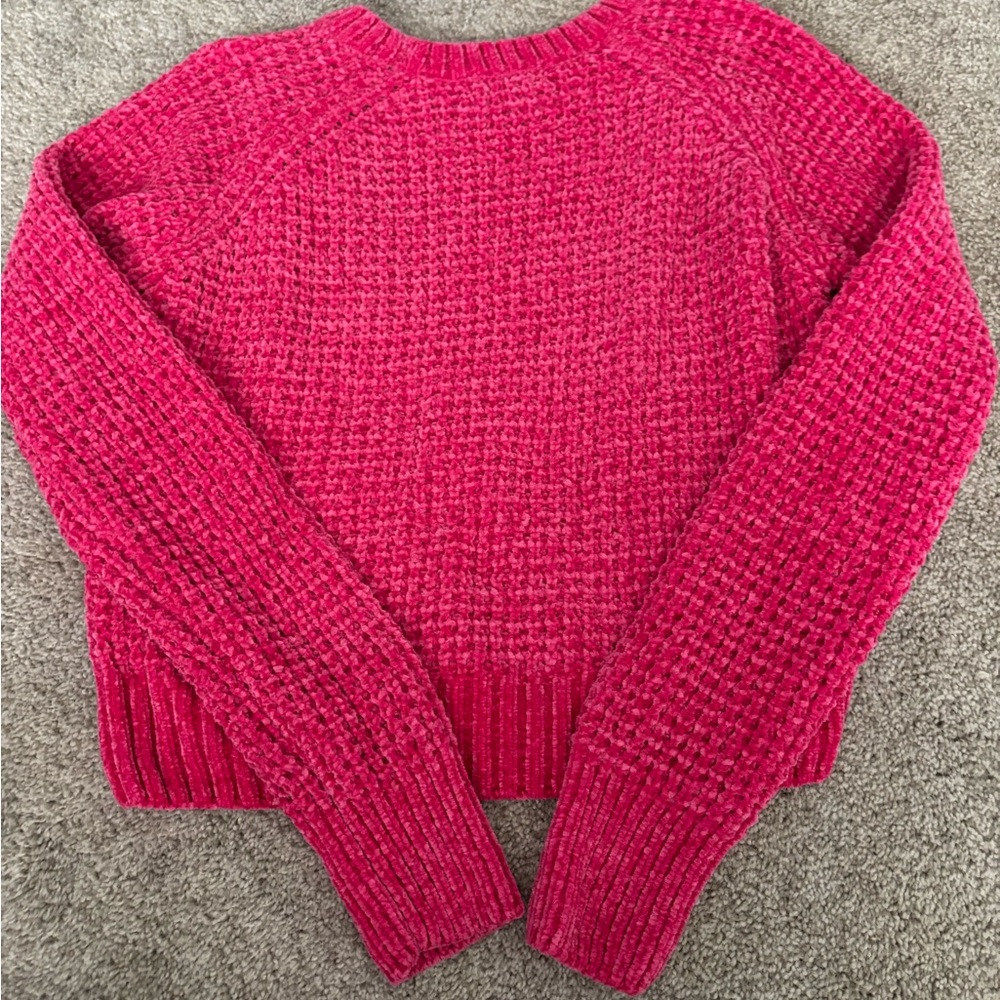 Altar'd State Pink Crew Neck Sweater Textured Knit